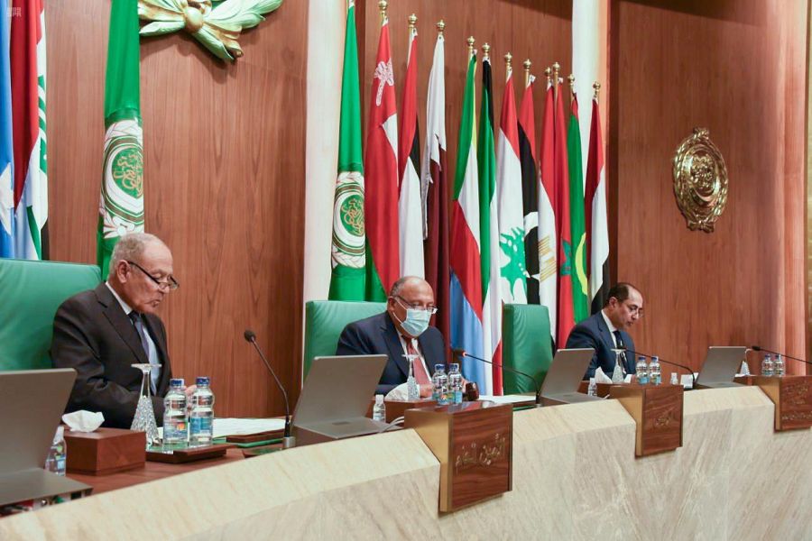 Arab League foreign ministers held an emergency meeting in Cairo on Monday, Feb. 8 2021, to discuss the Middle East peace process and preserving Arab national unity. (SPA) Arab League foreign ministers held an emergency meeting in Cairo on Monday, Feb. 8 2021, to discuss the Middle East peace process and preserving Arab national unity. (SPA)