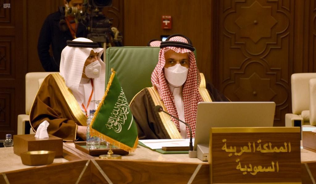 Saudi Arabia’s Minister of Foreign Affairs Prince Faisal bin Farhan head the Kingdom's delegation at an extraordinary Arab League meeting in Cairo on Monday, Feb. 8, 2021. (SPA) Saudi Arabia’s Minister of Foreign Affairs Prince Faisal bin Farhan head the Kingdom's delegation at an extraordinary Arab League meeting in Cairo on Monday, Feb. 8, 2021. (SPA)