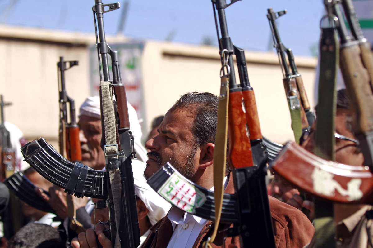 Houthi fighters participating in a rally in Sanaa. (AFP file photo) Houthi fighters participating in a rally in Sanaa. (AFP file photo)
