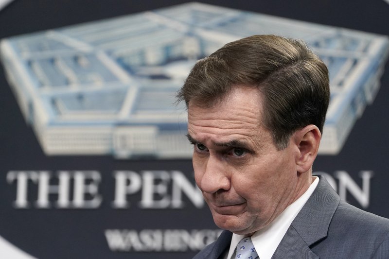 Pentagon spokesman John Kirby listens to a question during a briefing at the Pentagon in Washington, Wednesday, March 31, 2021. (AP) Pentagon spokesman John Kirby listens to a question during a briefing at the Pentagon in Washington, Wednesday, March 31, 2021. (AP)