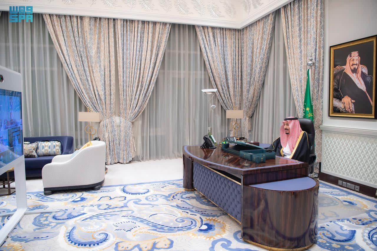 Saudi Arabia’s Council of Ministers held its weekly meeting chaired by King Salman virtually from NEOM. (SPA) Saudi Arabia’s Council of Ministers held its weekly meeting chaired by King Salman virtually from NEOM. (SPA)